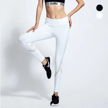 

2018 New Autumn Black White Women Leggings Slim Mesh Bodycon Sporting Leggings Female Patchwork Fitness Legging