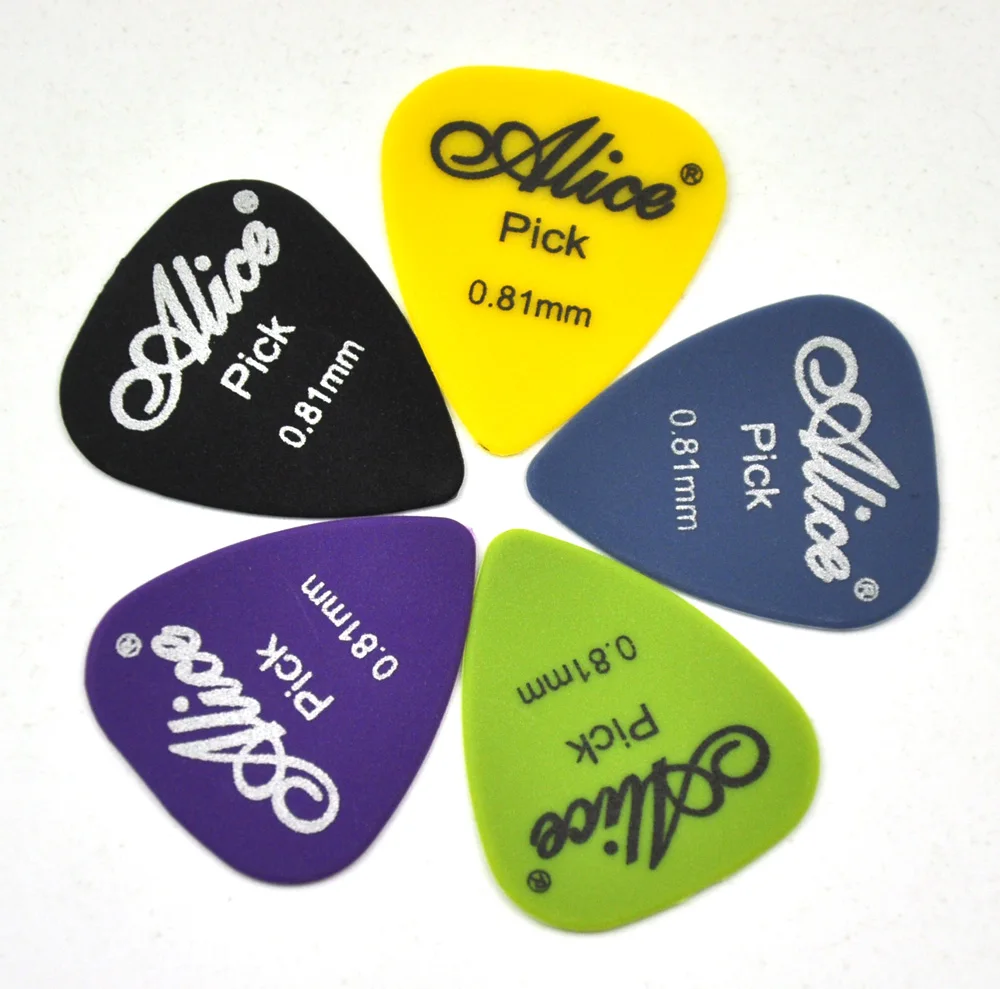 Alice Nylon Standard Gemischte Farben Gitarre Pickt Plektren 100pcs Neu