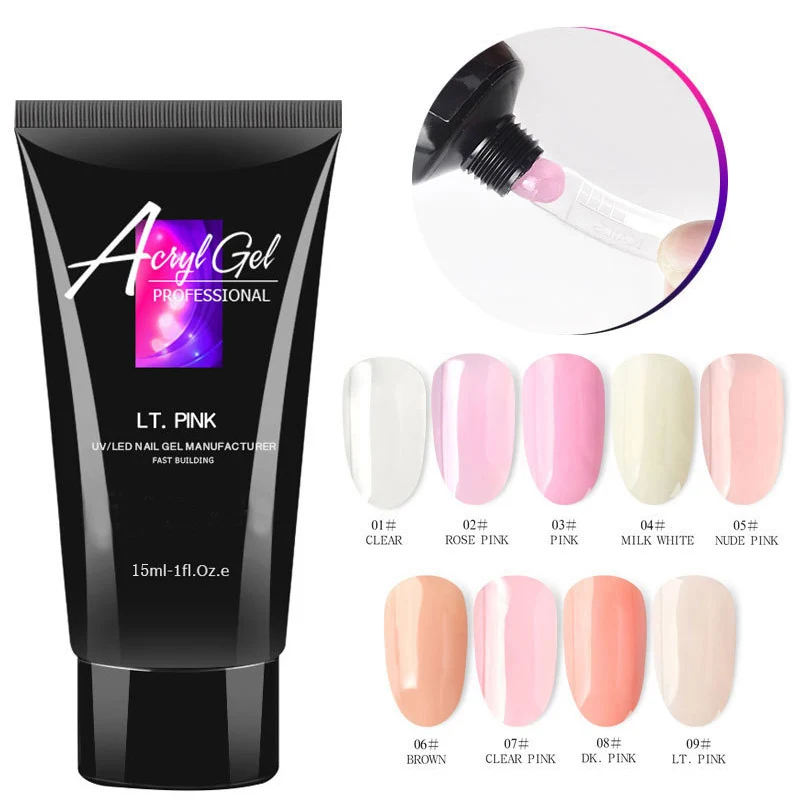 

ICYCHEER 15ml 9 Colors Quick Fast Poly Building Gel Varnish For Nail Extension UV Gel LED Sculpting Hard Poly Gel Manicure Tool
