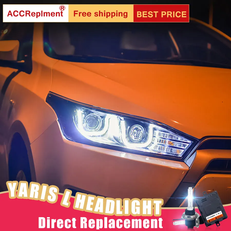 2 шт. светодиодный ные фары для Toyota YARiS L 2014 2015 Автомобильные ангельские глазки