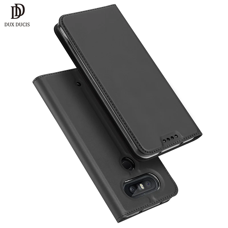DUX DUCIS роскошный флип чехол из искусственной кожи для LG Q8 с подставкой и