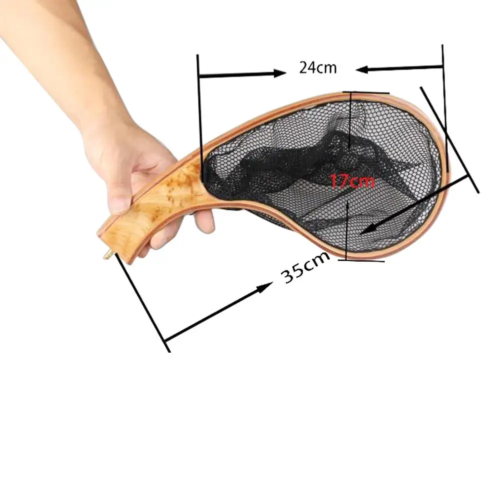 Монтажная рыболовная сачок для ловли нахлыстом, рыболовная сеть с деревянной ручкой, резиновая рыболовная сеть, рыболовная сеть