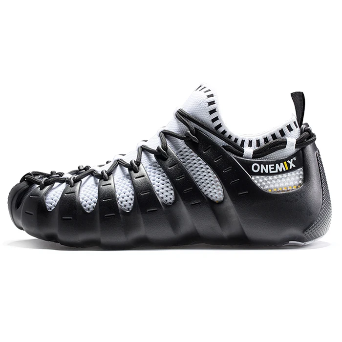 Onemix/обувь в римском стиле; Мужская и женская обувь для бега; прогулочная обувь; носки; кроссовки; тапочки; экологически чистые беговые кроссовки - Цвет: Black  CP