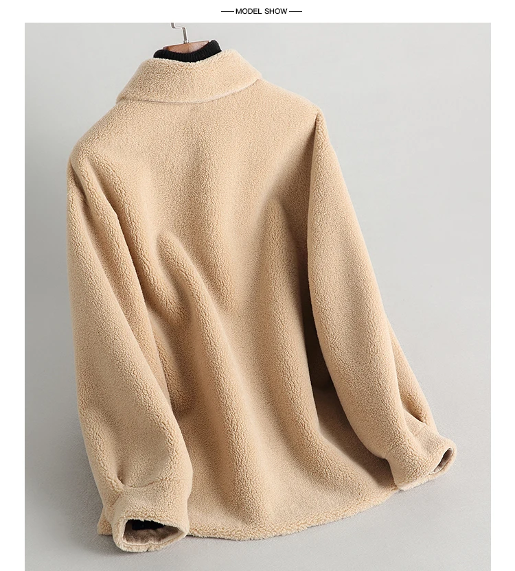 winter thicker warm full imitation Sheep sheared fur coat female compound fur short coats with pockets thicker warm wq2364