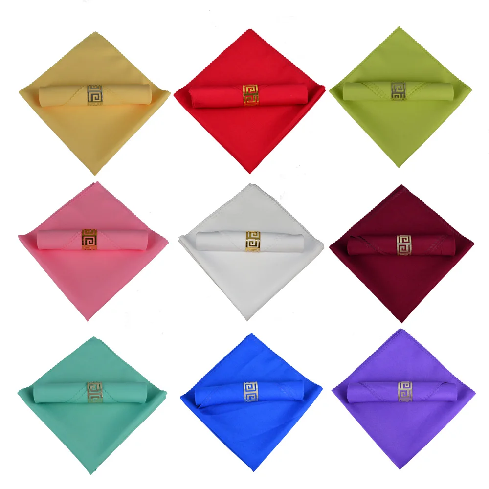 

100pcs/lot Solid Color Western Dinner Serviette Restaurant Plain Table Napkin Cloth Cafe Mouth Towel Wedding Party Decoration