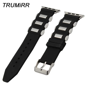 

Silicone Rubber Watchband for iWatch Apple Watch / Sport / Edition 42mm 38mm Smart Watch Band Wrist Strap Bracelet with Adapters