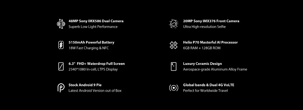 UMIDIGI S3 PRO 48MP+ 12MP+ 20MP супер камера Android 9,0 5150mAh большая батарея 6GB 128GB 6," FHD+ керамический мобильный телефон с глобальной версией