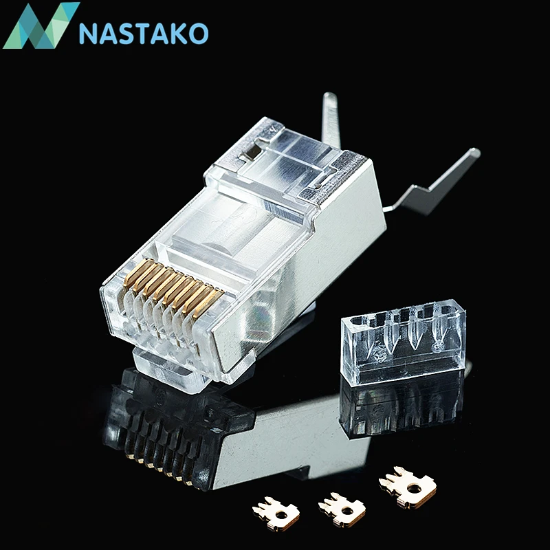 NASTAKO 10/50/100x Cat6a Cat7 RJ45 Connector Cat 7 Crystal Plug