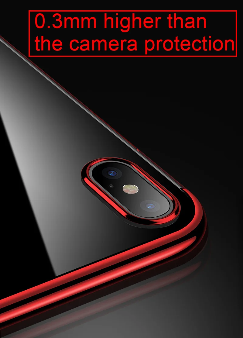 TOMKAS Luxury Case For iPhone X 10 Phone 7 8 6 Cases Transparent Cover Plating TPU Fitted Case For iPhone X 8 7 6 6S Plus (6)