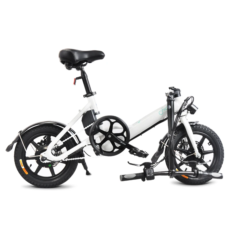 Новое поступление Электрический велосипед 14 дюймов D3 складной мопед Электрический велосипед надувные резиновые шины с дисковой тормозной системой FIIDO