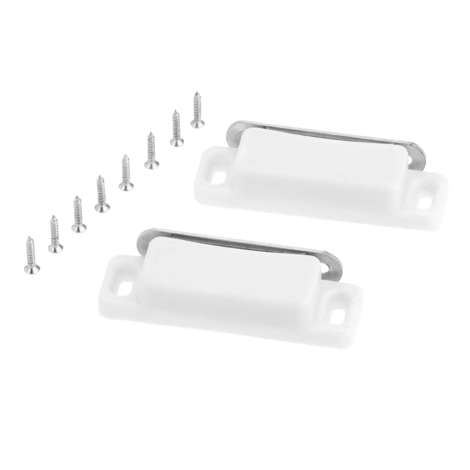 

2Pcs Cupboard Wardrobe Magnetic Cabinet Latch Catches 74*23MM Magnetic Door Catches Stop Stoppers Self-Aligning Magnet w/Screws