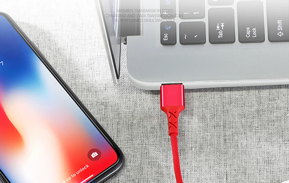 NOHON USB Nylon Charging Cable For iPhone X 10 8 7 6 5 Plus XS MAX XR Lighting Charge Cord With LED For iPad Mini 1 2 3 Charger  (9)