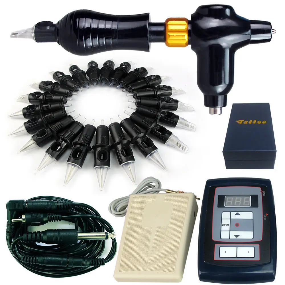 

Permanent Makeup Eyebrow Pen Rotary Tattoo Machine Kit Power Supply 50 Needles