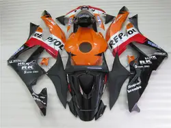 Литья под давлением 100% новый комплект обтекателя для Honda CBR600RR 07 08 красный orange REPSOL ABS Обтекатели комплект CBR600 RR 2007 2008 DC7