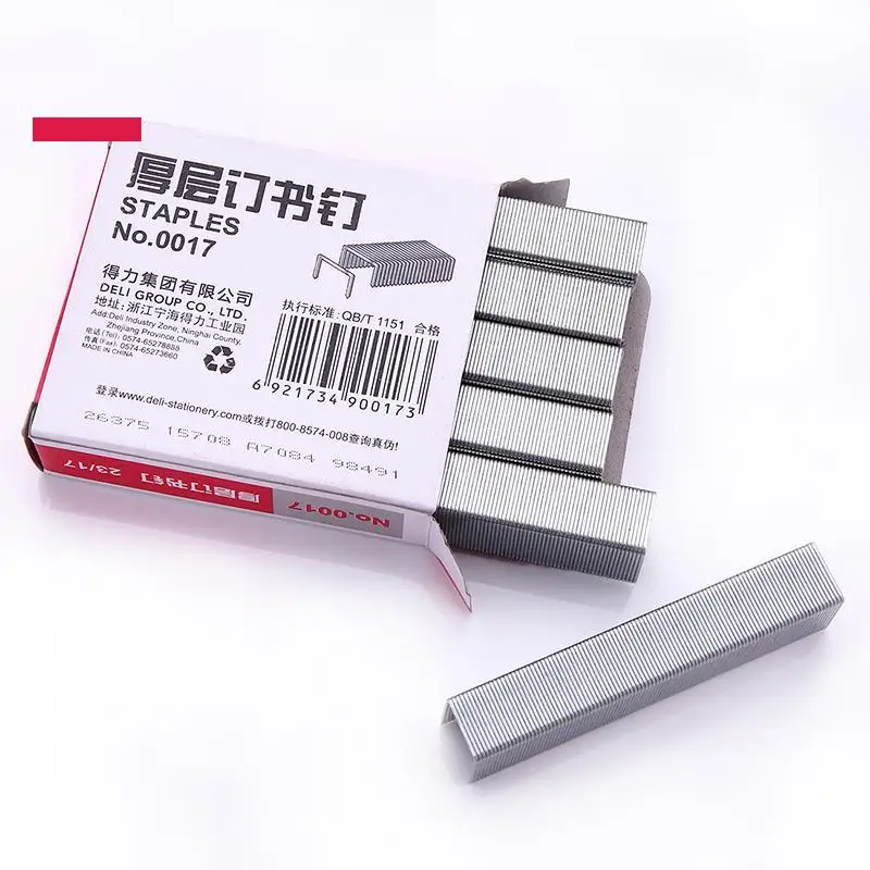 

10 Pack x 1000Pcs 23/17 Heavy Duty Staples Metal Staples Silver Color Paper Capacity 120 Sheets Deli 0017