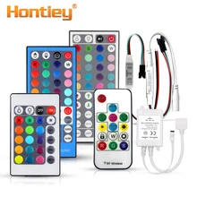 Hontiey 24 клавиши светодиодный RGB контроллер DC12V ИК пульт дистанционного управления для SMD 3528 5050 RGB светодиодные полосы света 44Key 2811 RGBW 40K