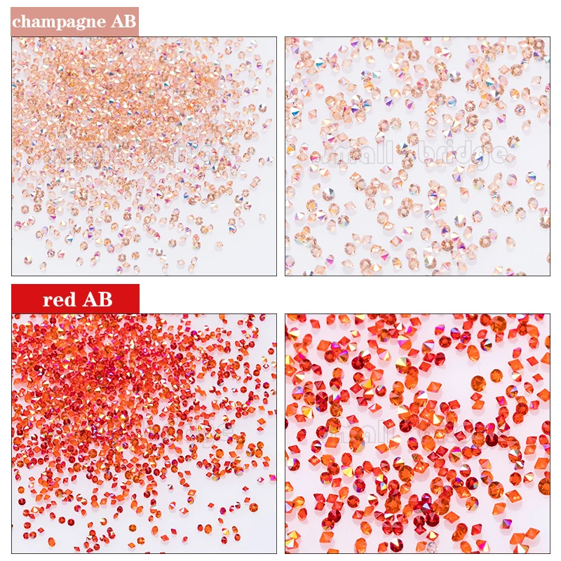 Маникюрные мини циркониевые Стразы 1,1 мм микро Хрустальные стеклянные стразы AB Стразы для украшения ногтей шт/партия S012