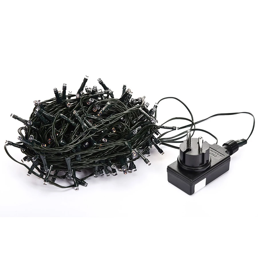 Pаспродажа 10 м, 20 м, 30 м, 50 м, 100 м, водонепроницаемые светодиодные гирлянды, 24 В, ЕС, США, уличная гирлянда для рождественских елок, рождественской вечерин...