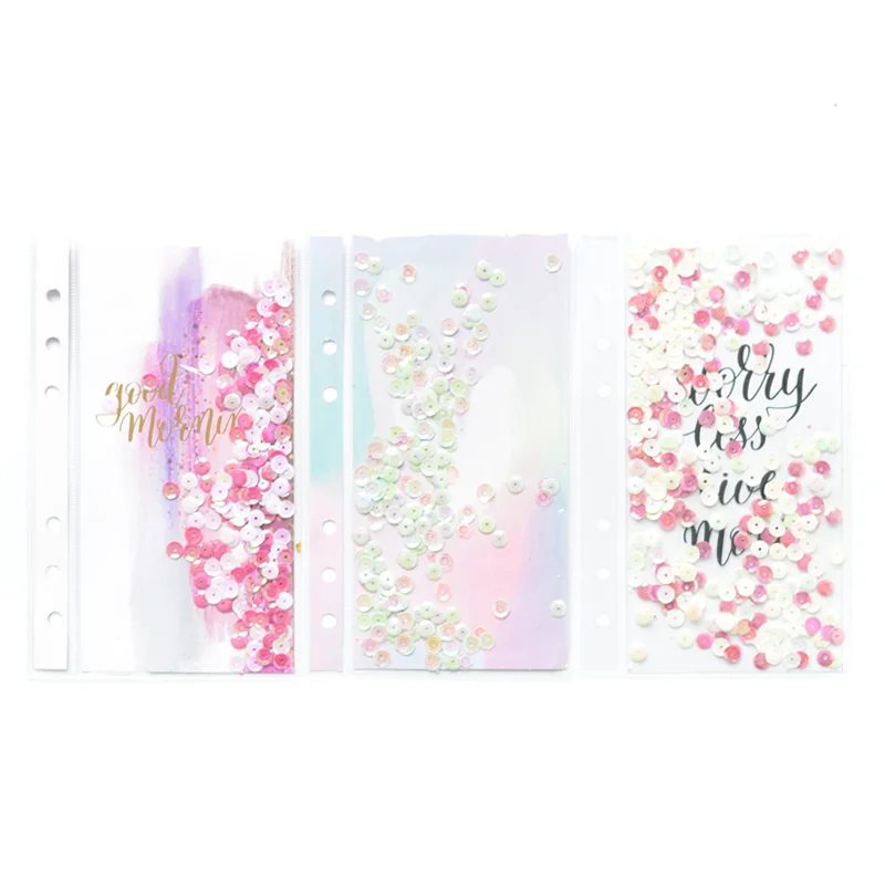 Lovedoki Sequins серии спиральный ноутбук индексный разделитель ПВХ для 6 отверстий