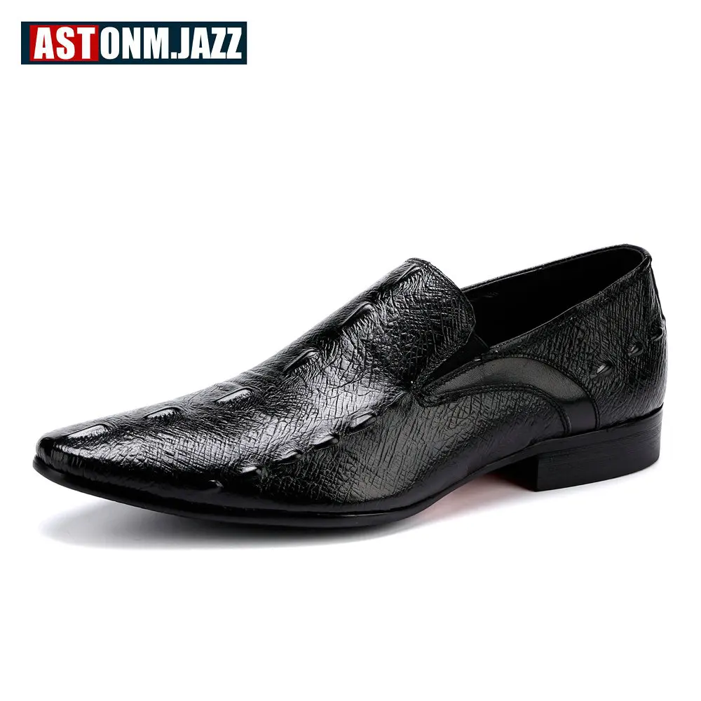 

Men's Wedding Dress Shoes Mens Casual Leather Oxfords Shoes Crocodile Point Toe Bussiness Brogues Moccasin Slip On Velet Loafers