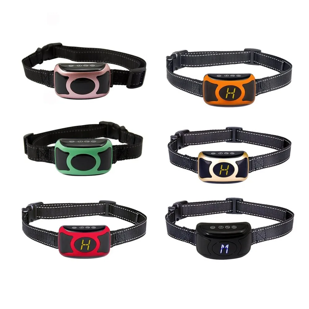 

Rechargeable Digital Flashing Dog Collar Glowing Pet Bark Collar With Smart Chip Beep Anti-barking Dog Puppy Collar Pet Supplies