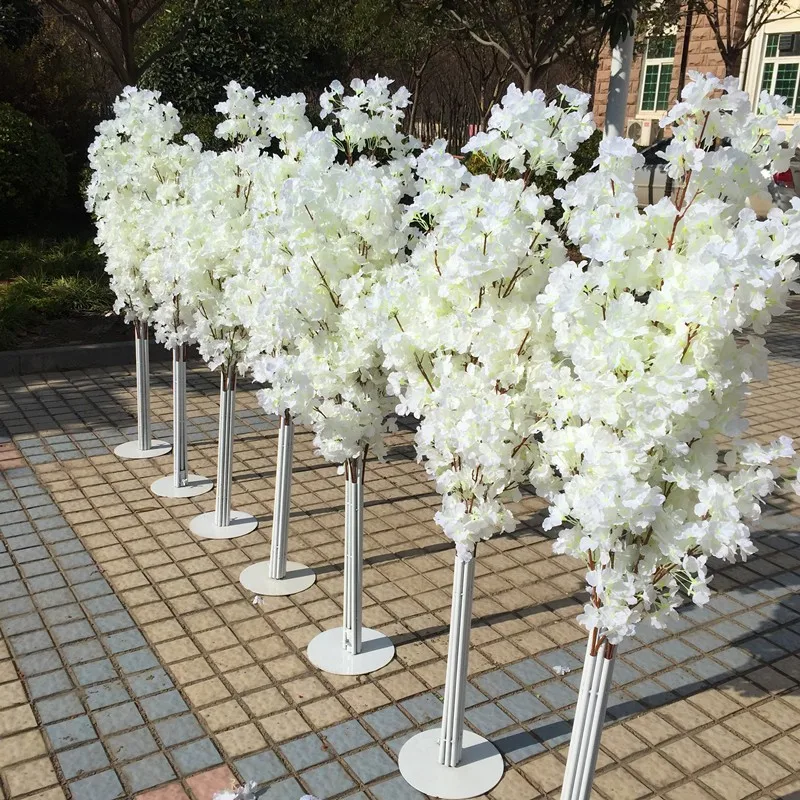 

1.5M 5ft Height white Artificial Cherry Blossom Tree Roman Column Road Leads For Wedding decor Mall Opened Props