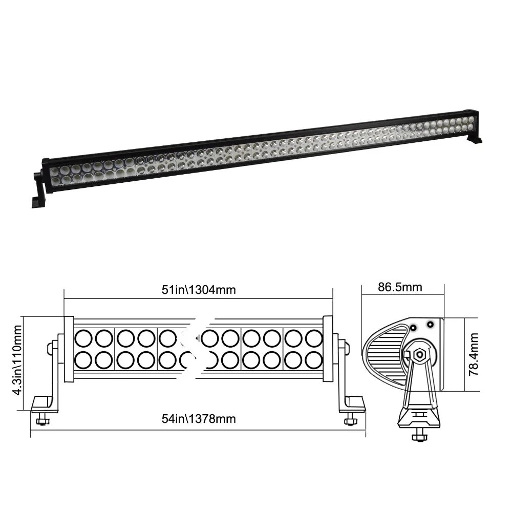 Auxtings 52 дюймов '馄 Вт Светодиодный светильник бар внедорожный рабочий 4x4