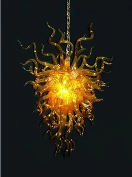 

China Factory-outlet Gold Colored Blown Glass Art Chandelier for Home Decor
