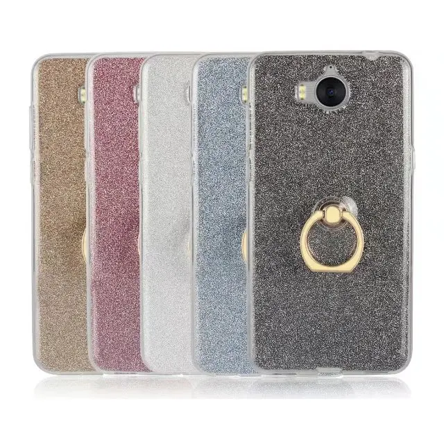

Case for Huawei Y5 2017 Glitter Luxury Clear TPU Phone Case covers on for Huawei Y 5 2017 Metal Ring