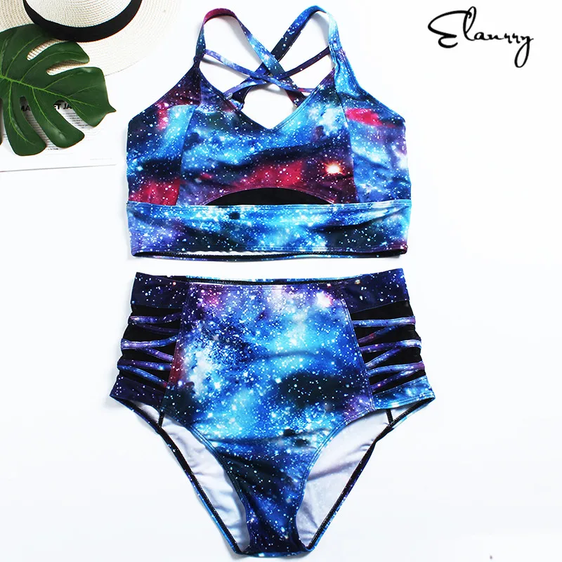 

Biquinis Feminino 2019 Swimsuit Large Sizes High Waist Swimwear Plus Size Swimwear XXXXL Print Bathing Suit Women