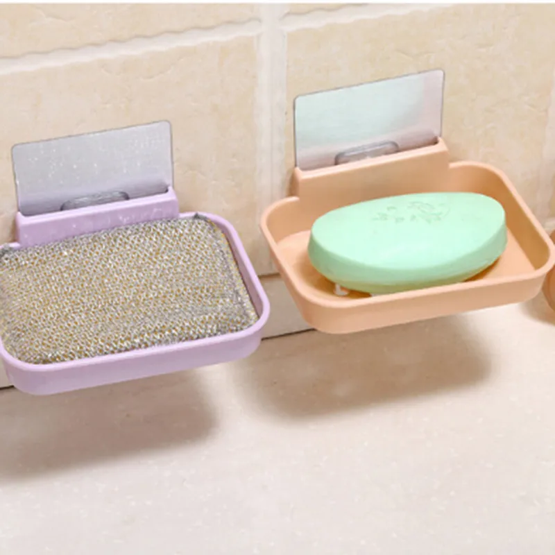 Soap Box Seamless Adhesive Soap Dish Storage Holder Wall Mount Stand