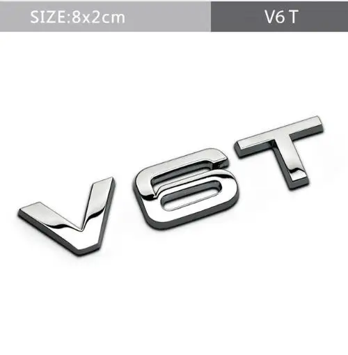 Металлический V6T V8T крыло сбоку средства ухода за кожей эмблема хвостовая часть ствола значок на крыло Стикеры для Audi RS5 A3 A4 A5 A7 SQ5 Q3 Q5 Q7 TT S3 S4 S5 S6 S7 S8 - Название цвета: Черный