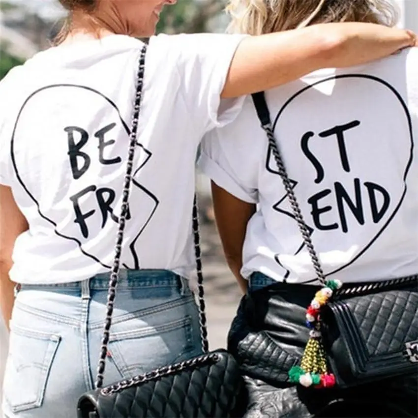 2018 Harajuku de mejores amigos Camisetas De Bff camiseta de las niñas y las mujeres hermanas Tops Tee camiseta Mujer Camisetas Mujer 2018 Harajuku de mejores amigos Camisetas De Bff camiseta de las niñas y las mujeres hermanas Tops Tee camiseta Mujer Camisetas Mujer