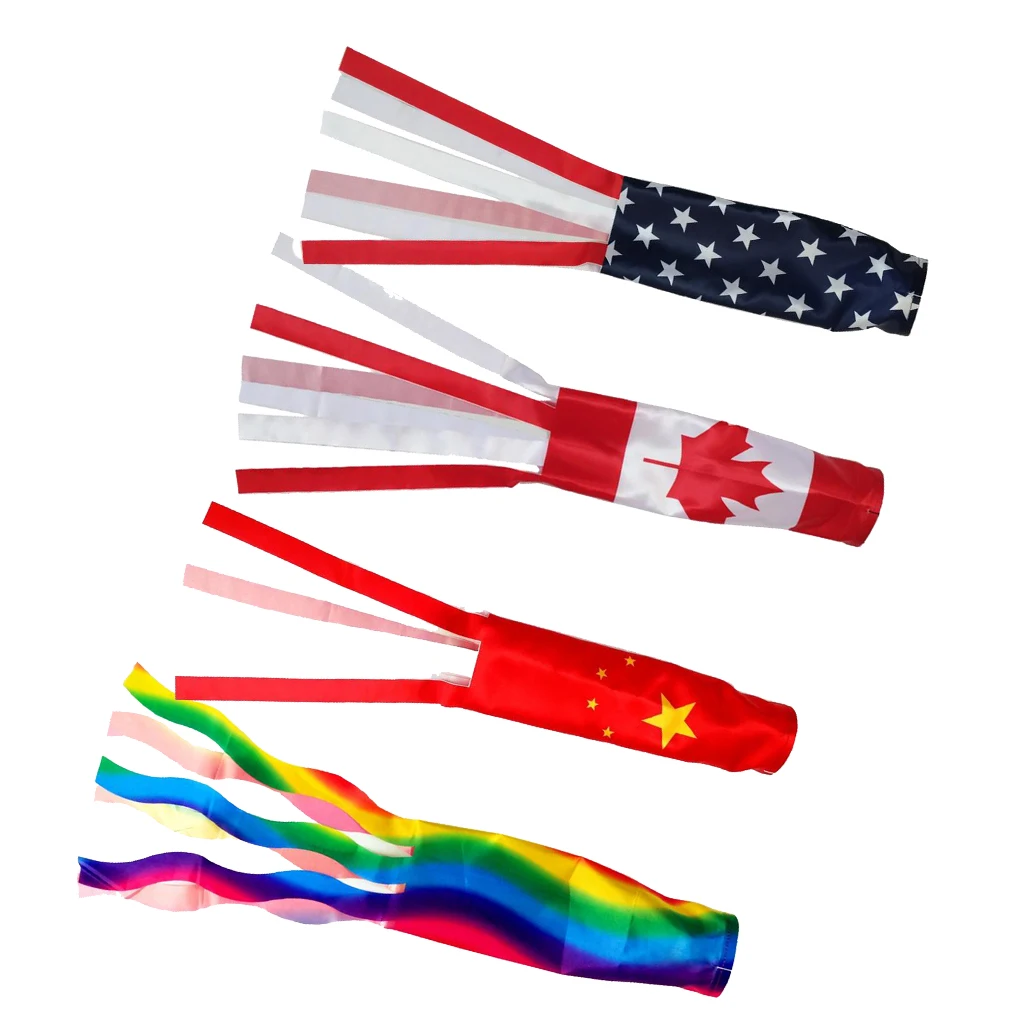 Polyester fabric Flag Windsock Includes Hanging Ropes Patriotic Wind Sock