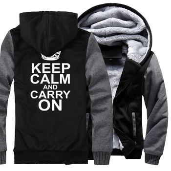 

Fashion Hoody Print Letter Keep Calm And Carry On Casual Sweatshirt For Male 2018 Winter Thick Hoodies Mens Tracksuits Harajuku