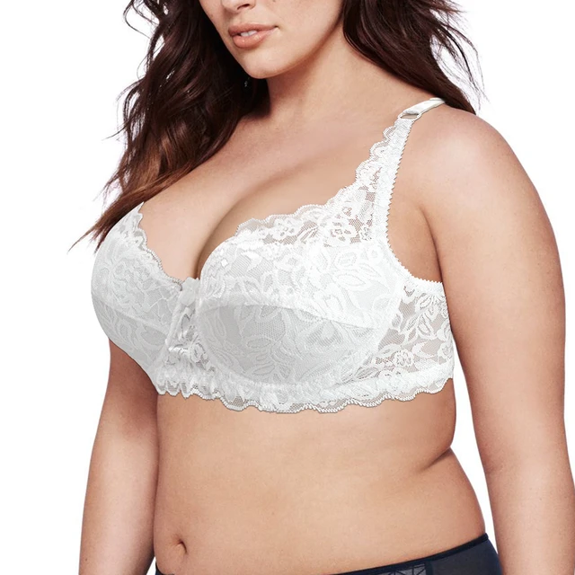 Large Size Thin Cotton Cup Lace Bras Adjustable Comfortable