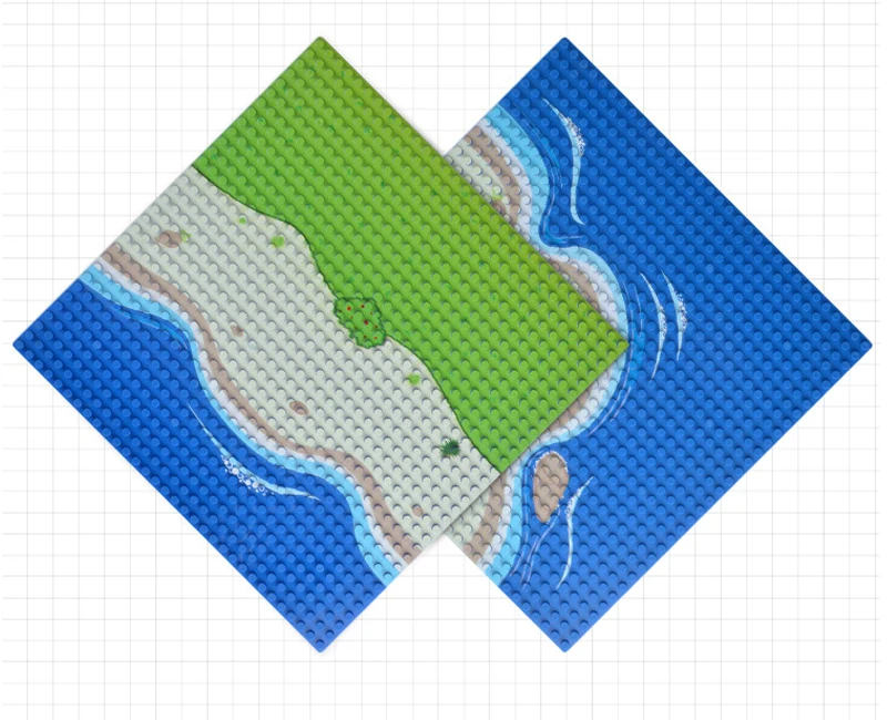 32*32 Dots Building Blocks River Grass Jungle DIY Road Parts Floor Island Scene Oasis baseplate Bricks Sets Children Toy Gifts | Игрушки и