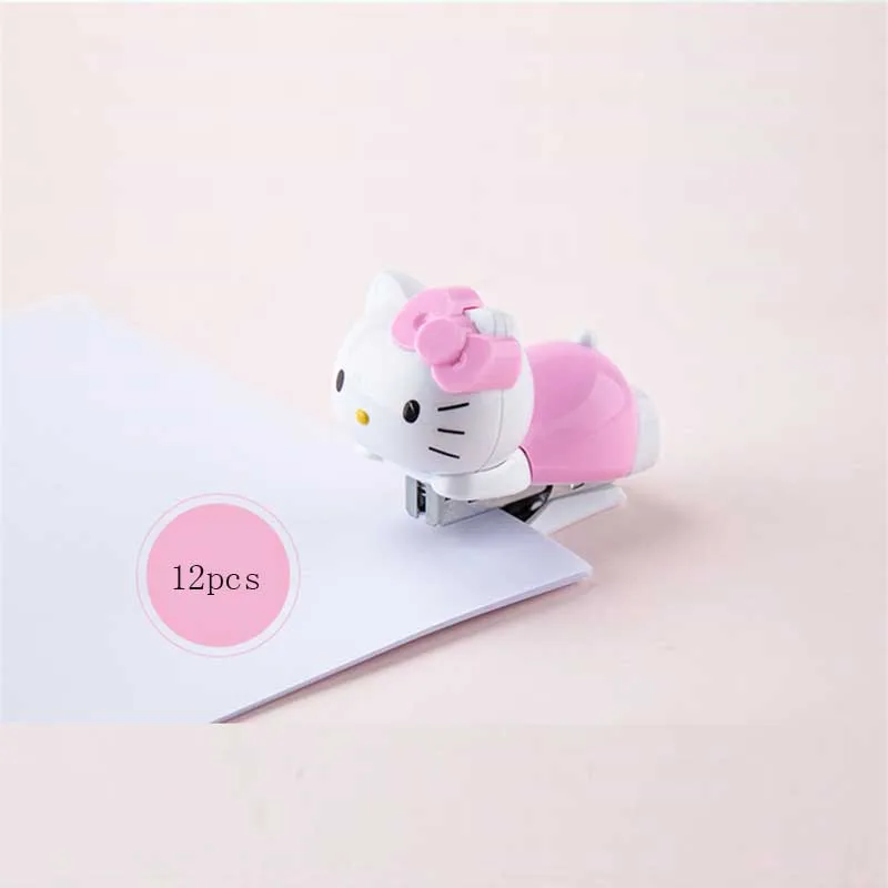 1 шт. розовый/красный kitty степлер Детские канцелярские мини мультфильм симпатичный степлер набор для Kawaii девочек