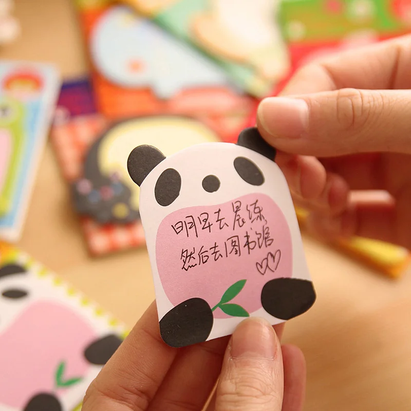Милый Кот панда блокноты для записей липкая бумага Kawaii животные блокноты Стикеры для заметок для письма корейский Канцтовары офисный школьный принадлежности