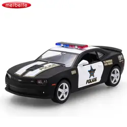 1:38 Масштаб Потяните игрушка модель автомобиля полиция черный сплав Пластик & Vioce автомобиля специальный подарок для детей Детские