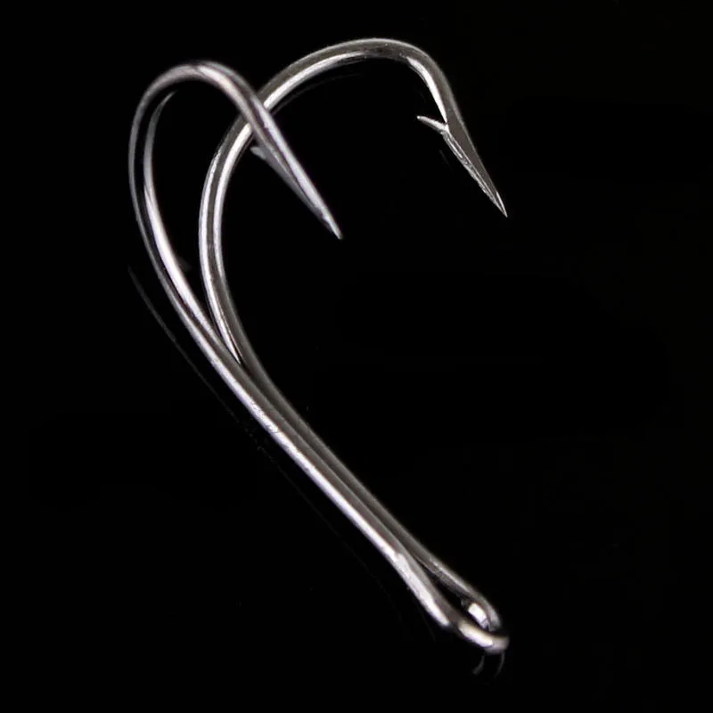 High Carbon Steel Double Fishing Hooks Big Size Barbed Circle Hooks for Sea Lake River Fishing