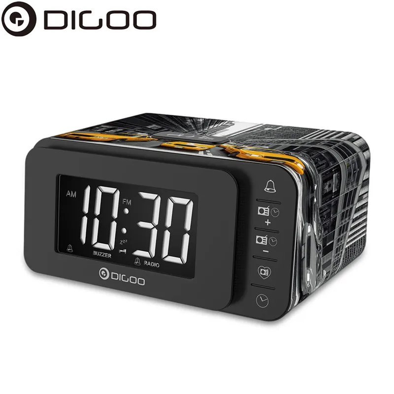 

Digoo DG-FR8888 Multi-function Smart Tou&ch Botton Digital Alarm Clock with FM Radio Speaker Function Dual Daily Alarms