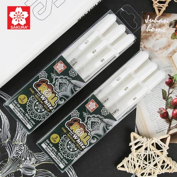 

Japanese cherry sakura high light painting pen set hand-painted animation creative diy white note pen wave pen white paint pen w