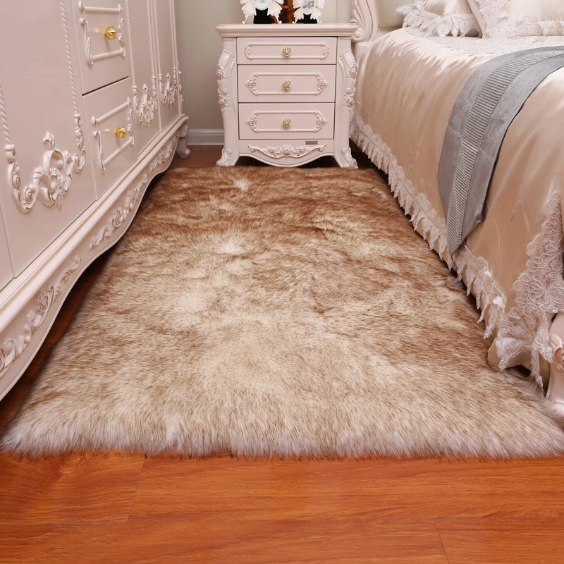 

imitation wool Simple plush carpet living room plush sofa bay window cushion bedside blanket table mats window Fur carpet