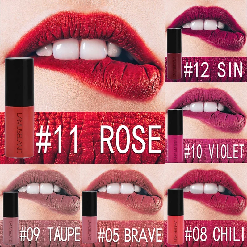 

2019 Hot 12 Colors Waterproof Long-Lasting Matte Liquid Lipstick Nude Lip Gloss Velvet Red Makeup Lip Tint maquillaje