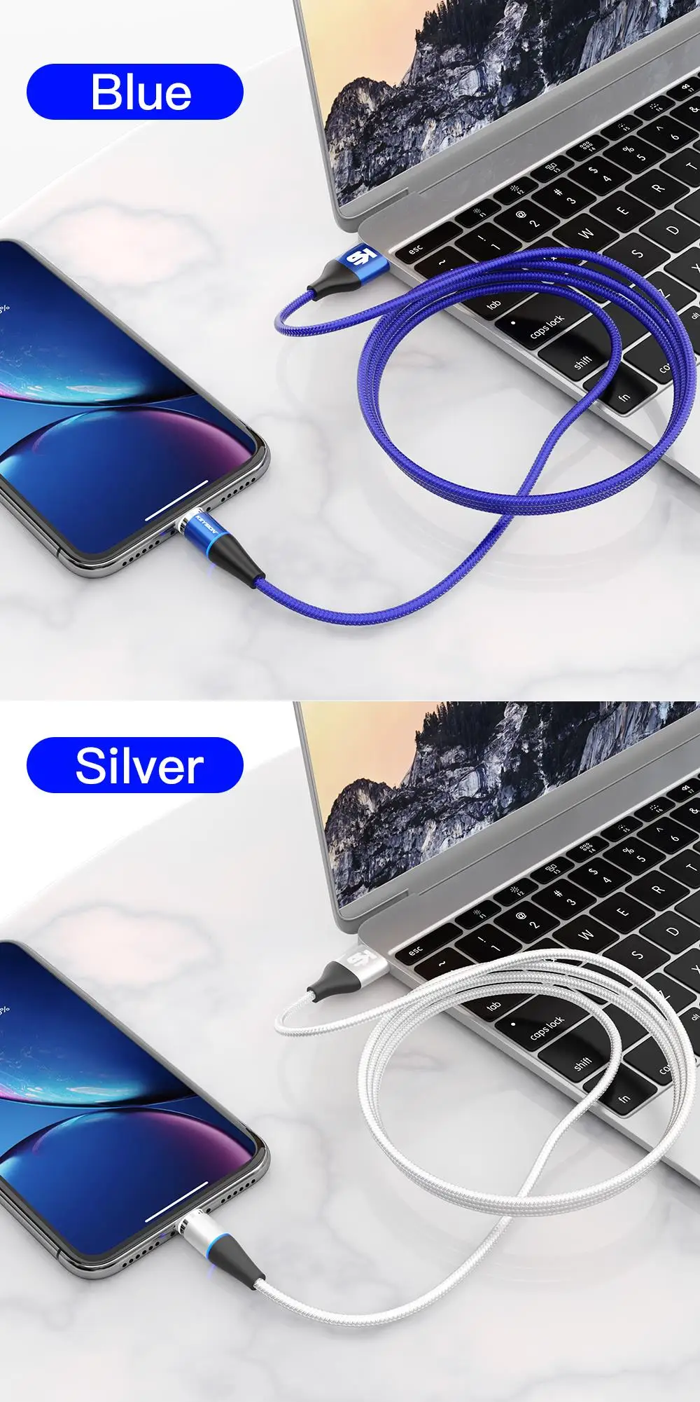 KEYSION USB Type-C Fast Charging Magnetic Cable For Xiaomi Mi 9T 9 se A3 redmi note 7 K20 pro 7A USB C Phone Magnet Charger wire