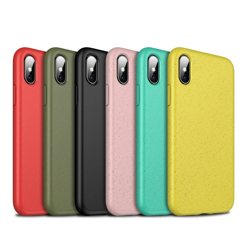 

Wheat straw mixed TPU Phone Case For iPhone XS Max XR X 8 7 Plus Soft Anti-knock Shock-proof Cover Frosted Anti-fingerprint Case