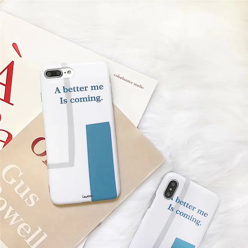 LUDI Hot INS Simple Geometric Soft Matte Phone Case for iphone 7 8 6 6s Plus Letter Print Phone Bags for iphone X    2