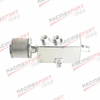 

High Quality 1L Aluminum Oil Catch Can Tank With Breather & Drain Tap Baffled