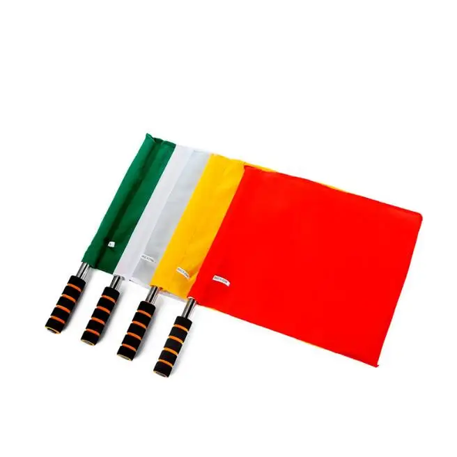 

Free Shipping Retail 1piece Four Colors for Choose Sports Plain Champion Flag Training Referee Soccer Flags Command Flag